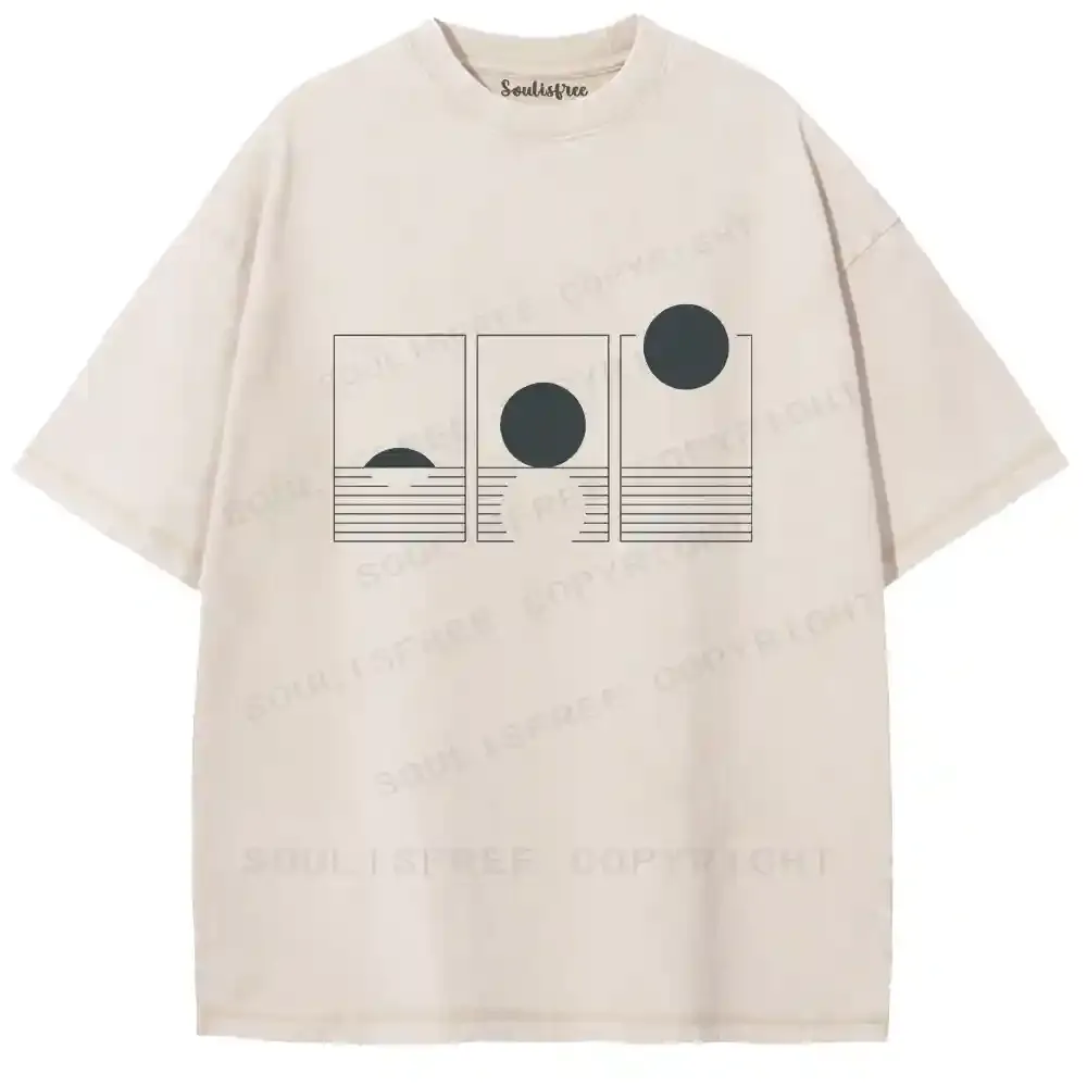 Minimalist Celestial Transition Washed T-shirt