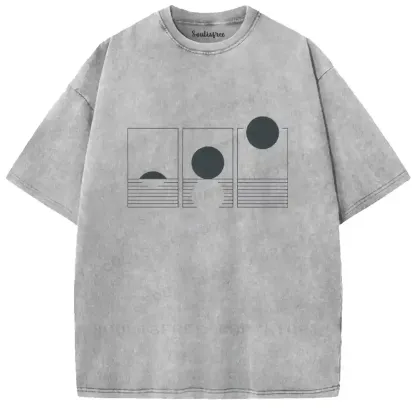 Minimalist Celestial Transition Washed T-shirt