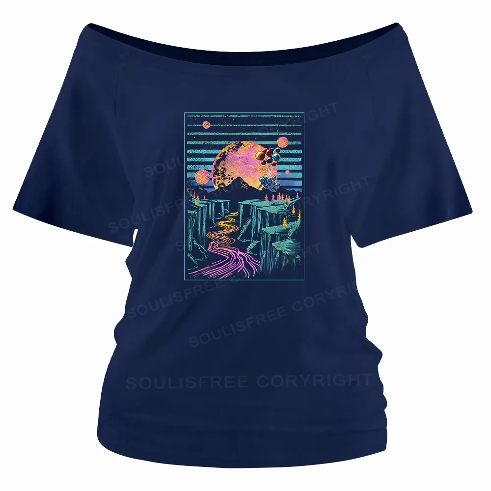 Moon And Balloon Off Shoulder Top