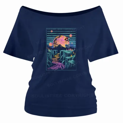 Moon And Balloon Off Shoulder Top