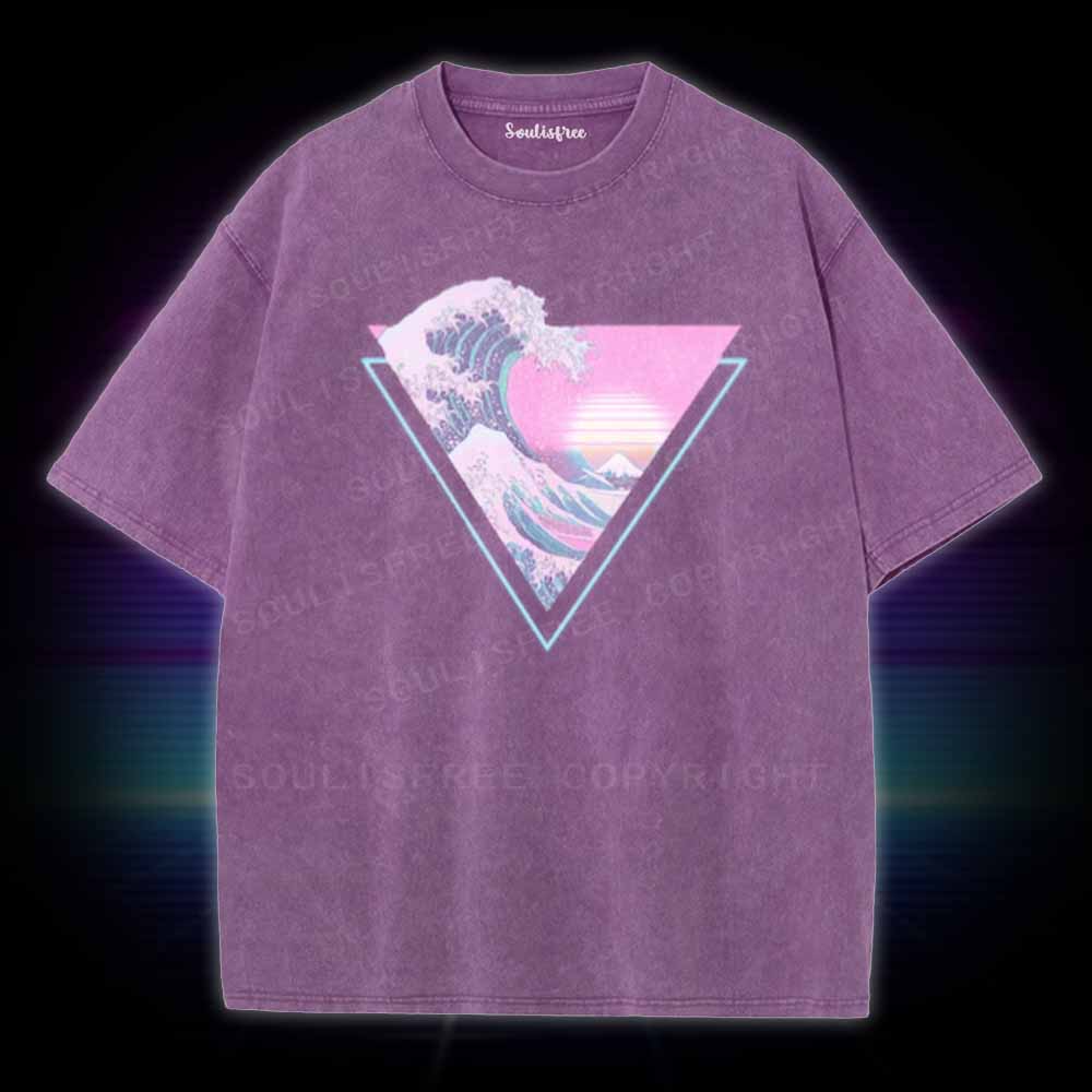 Soulisfree Great Wave Retro Triangle Washed Tee