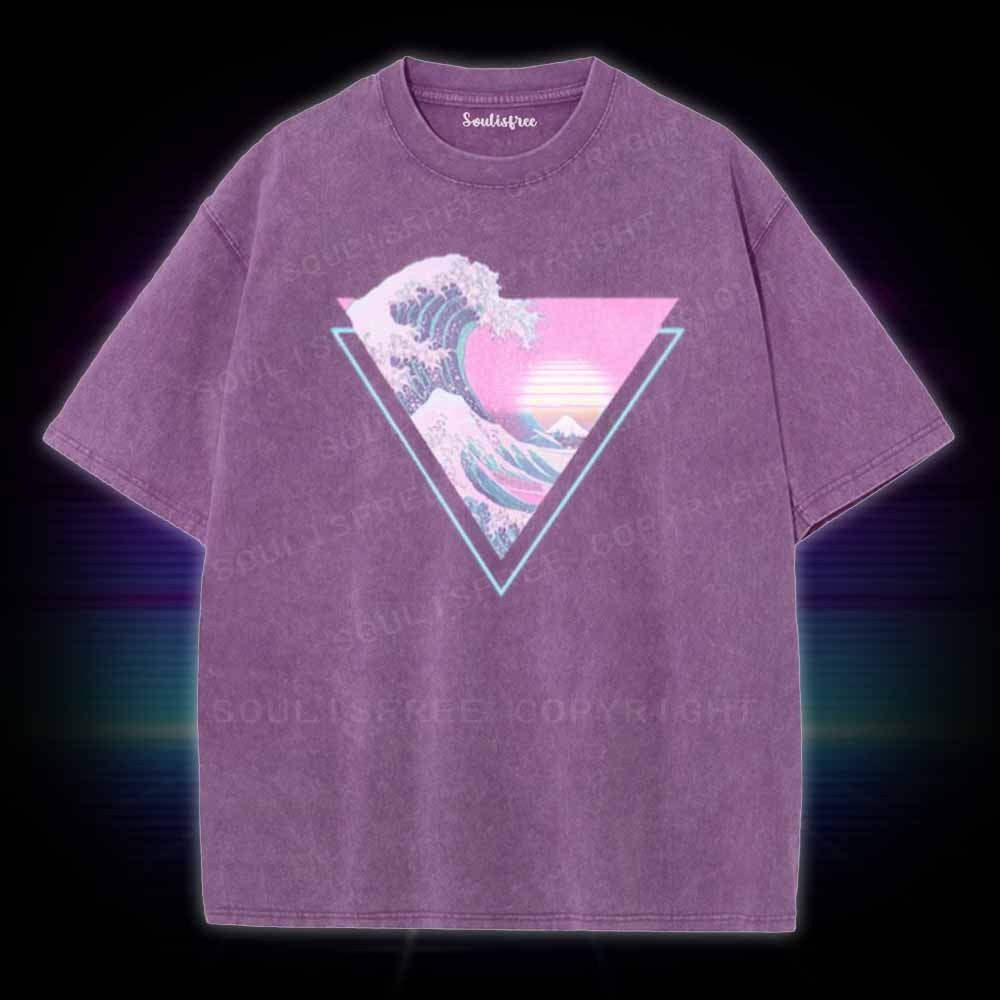 Soulisfree Great Wave Retro Triangle Washed Tee
