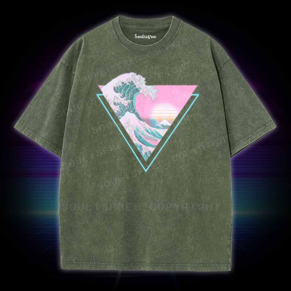 Soulisfree Great Wave Retro Triangle Washed Tee
