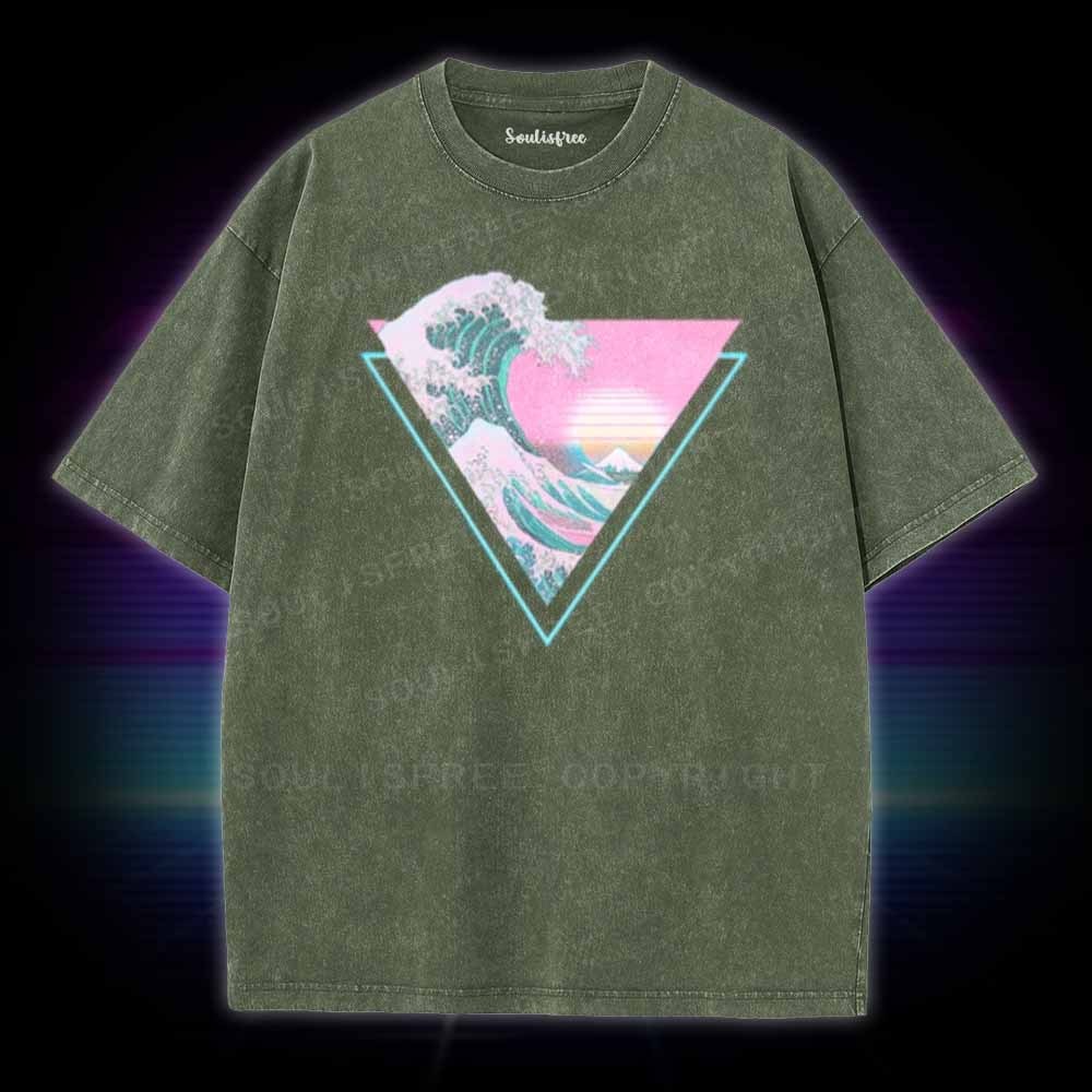 Soulisfree Great Wave Retro Triangle Washed Tee