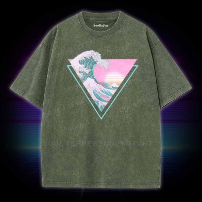 Soulisfree Great Wave Retro Triangle Washed Tee