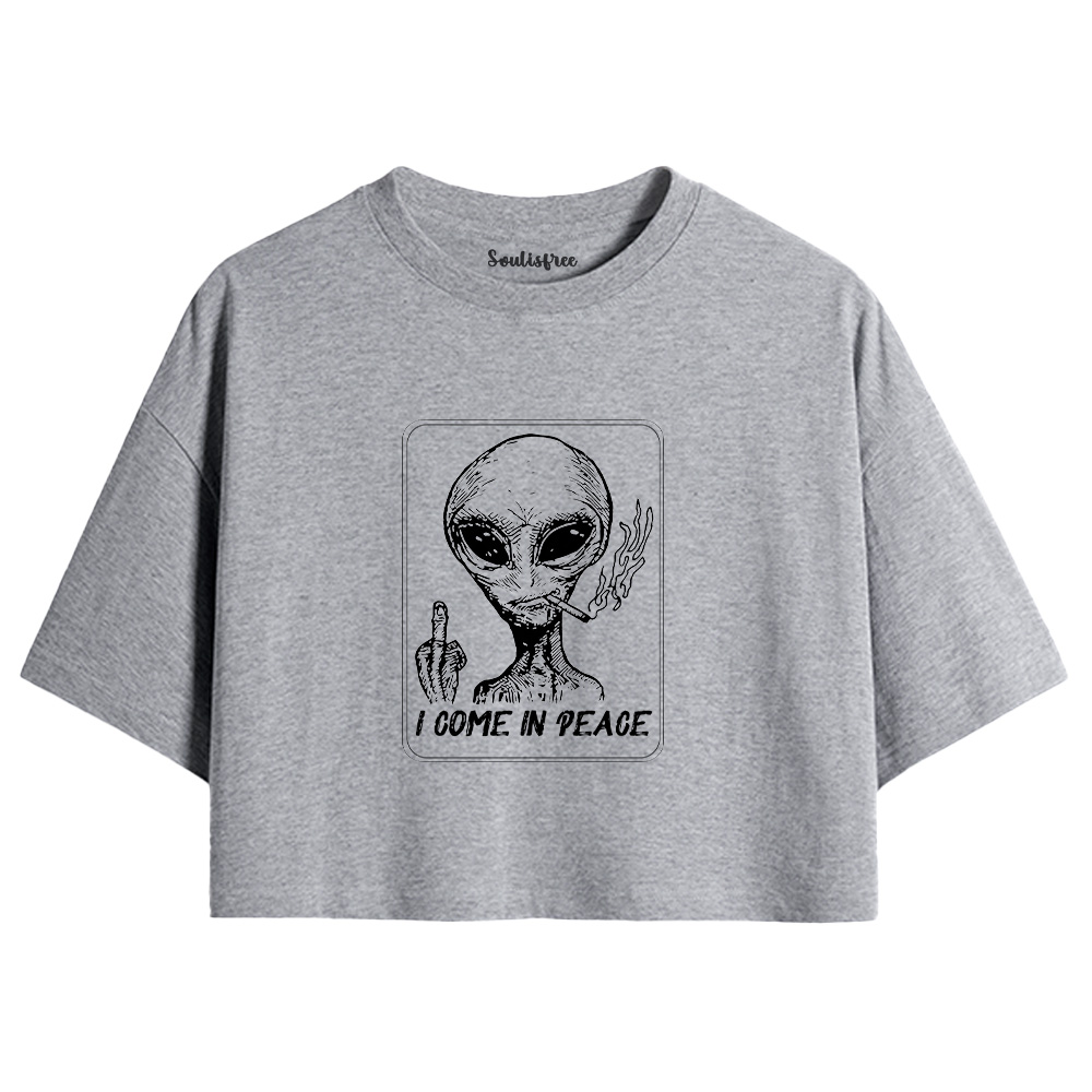 I Come In Peace Crop Top