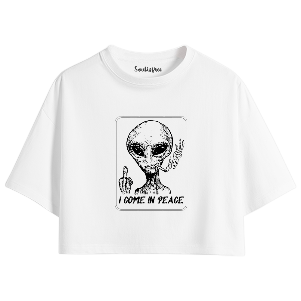 I Come In Peace Crop Top