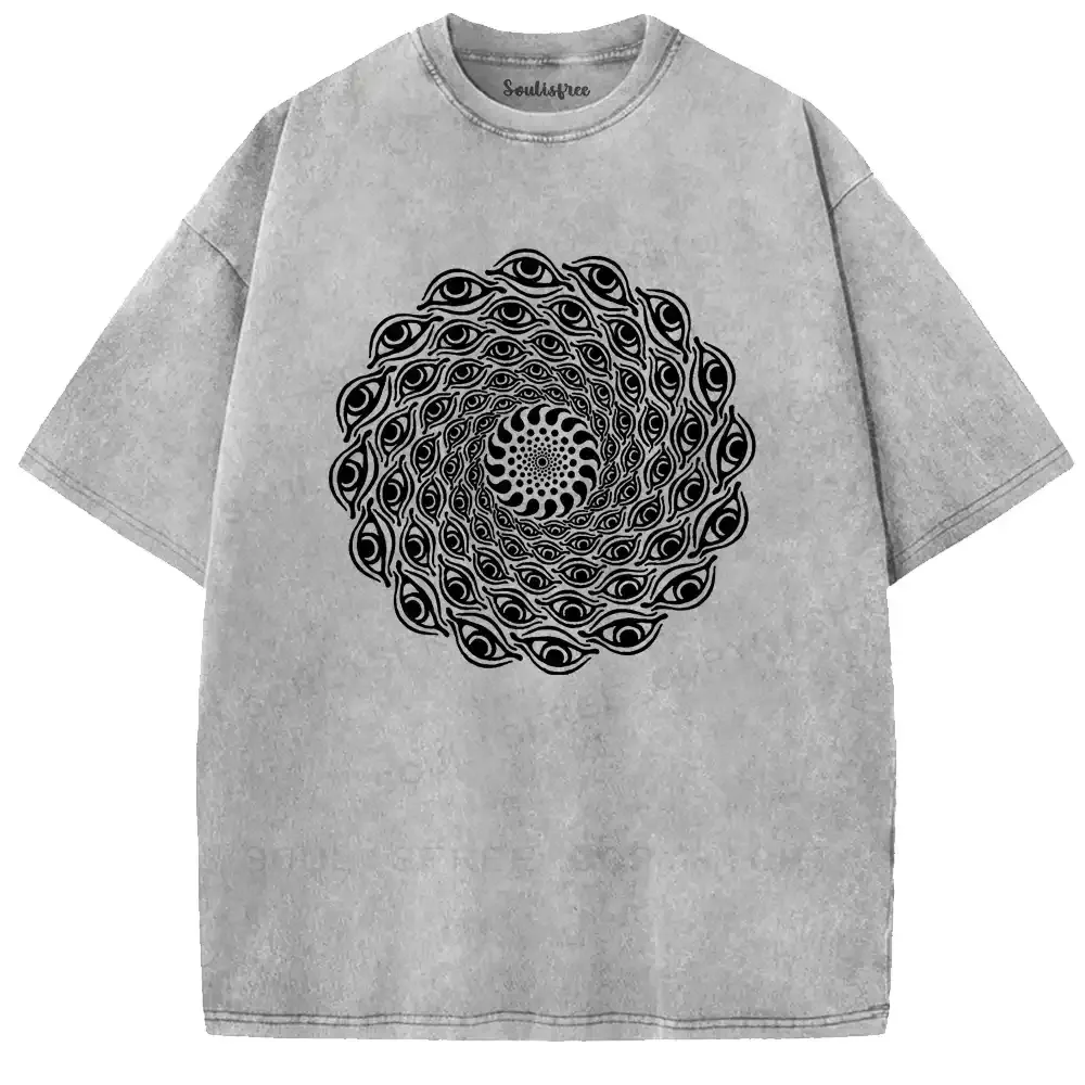 Eye Spiral Illusion Washed T-shirt