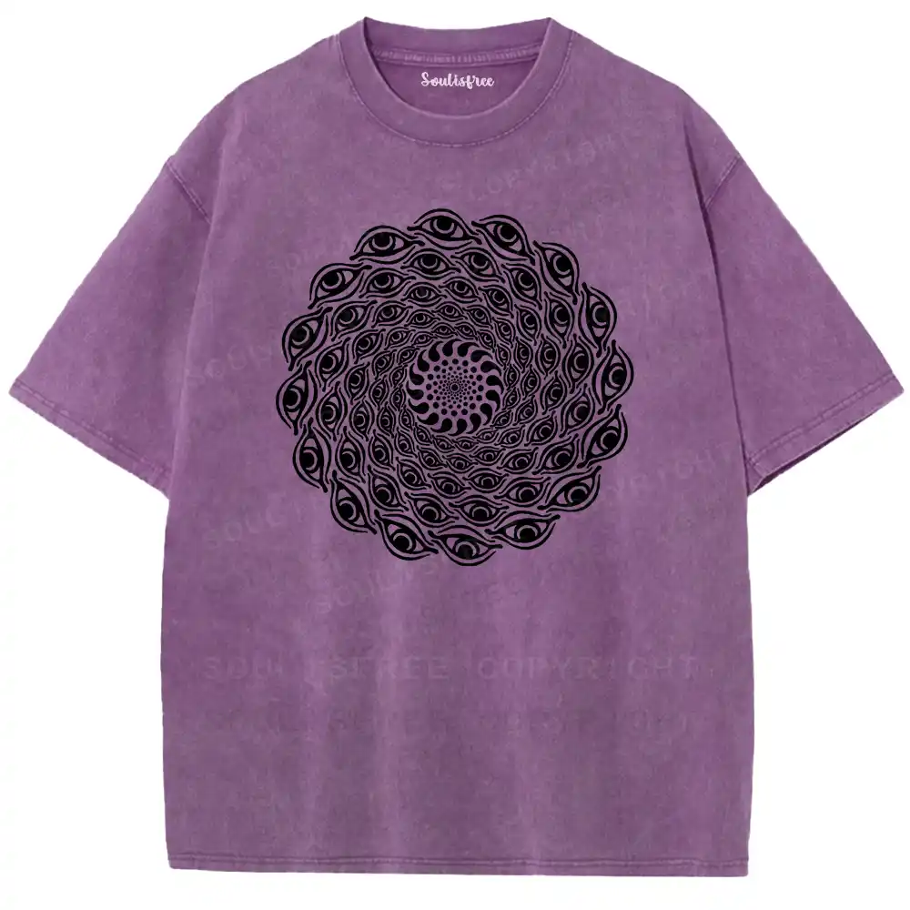 Eye Spiral Illusion Washed T-shirt