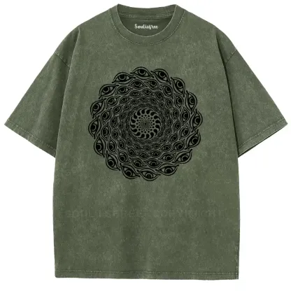Eye Spiral Illusion Washed T-shirt