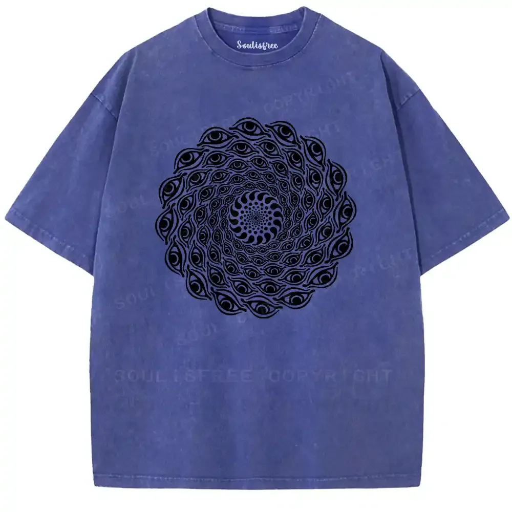 Eye Spiral Illusion Washed T-shirt