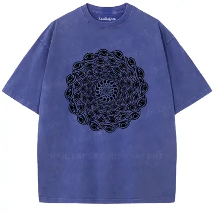 Eye Spiral Illusion Washed T-shirt