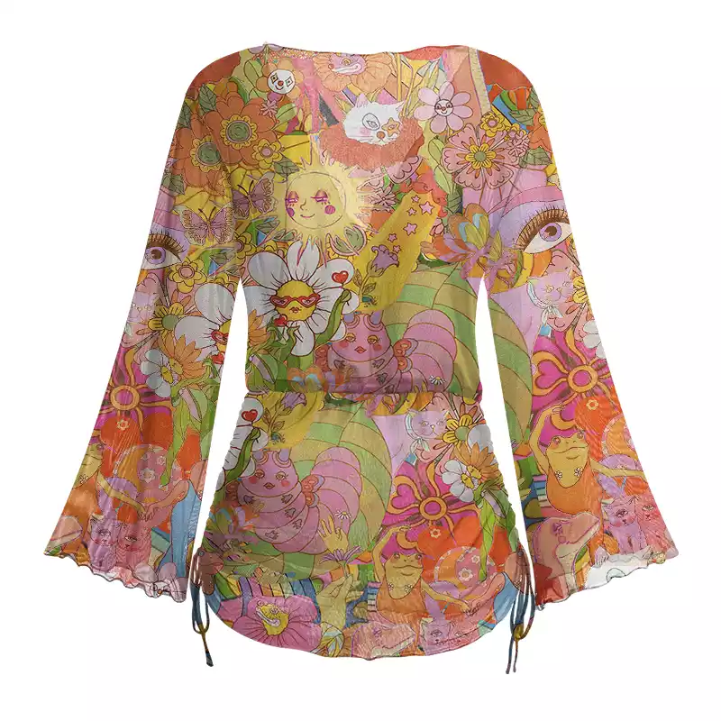 Soulisfree Garden of Joy Sheer Mesh Cover Up