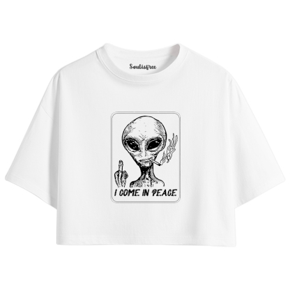 I Come In Peace Crop Top