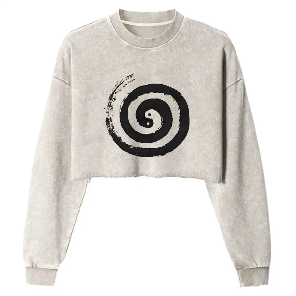 The Cycle Of Life Washed Cropped Sweatshirt
