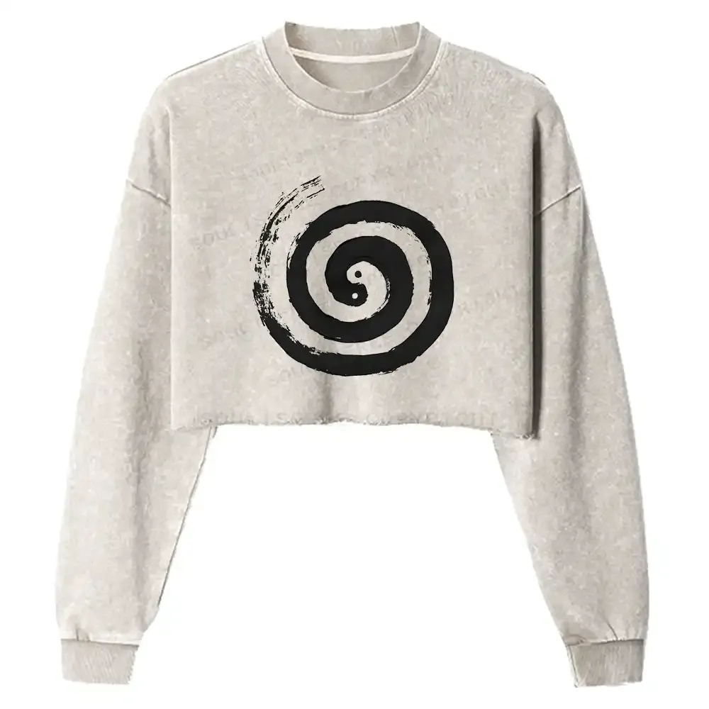 The Cycle Of Life Washed Cropped Sweatshirt