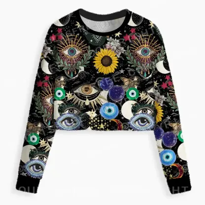 Mystic Ocular-Cosmic Insight Cropped Ugly Christmas Sweater