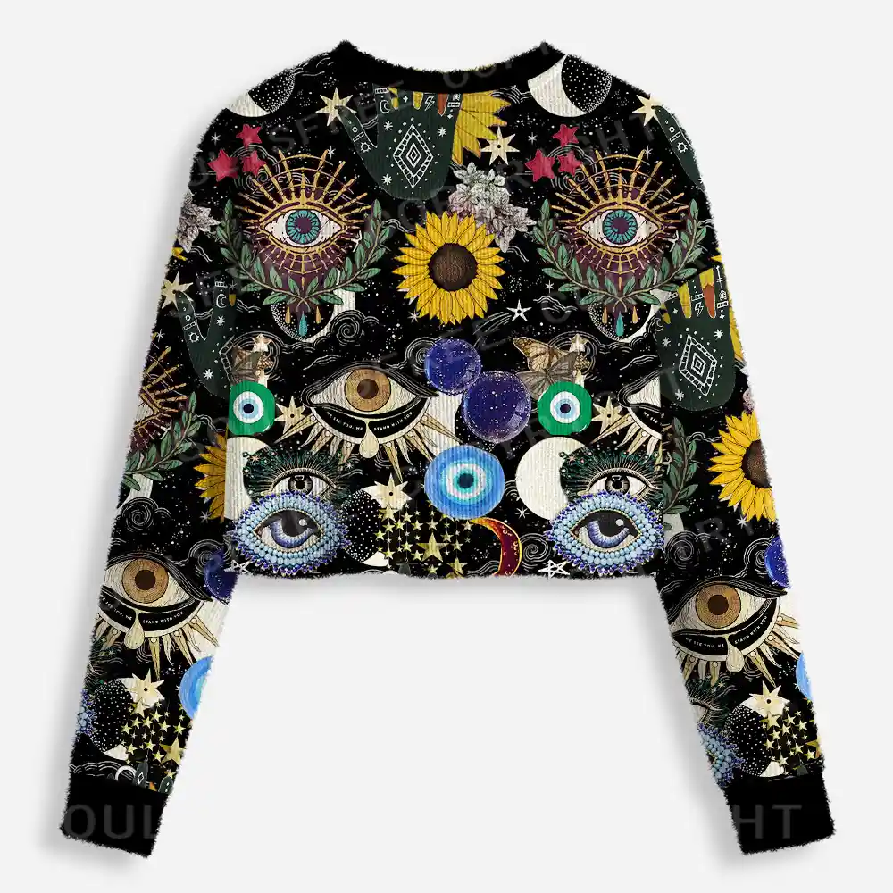 Mystic Ocular-Cosmic Insight Cropped Ugly Christmas Sweater