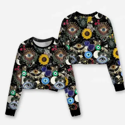 Mystic Ocular-Cosmic Insight Cropped Ugly Christmas Sweater