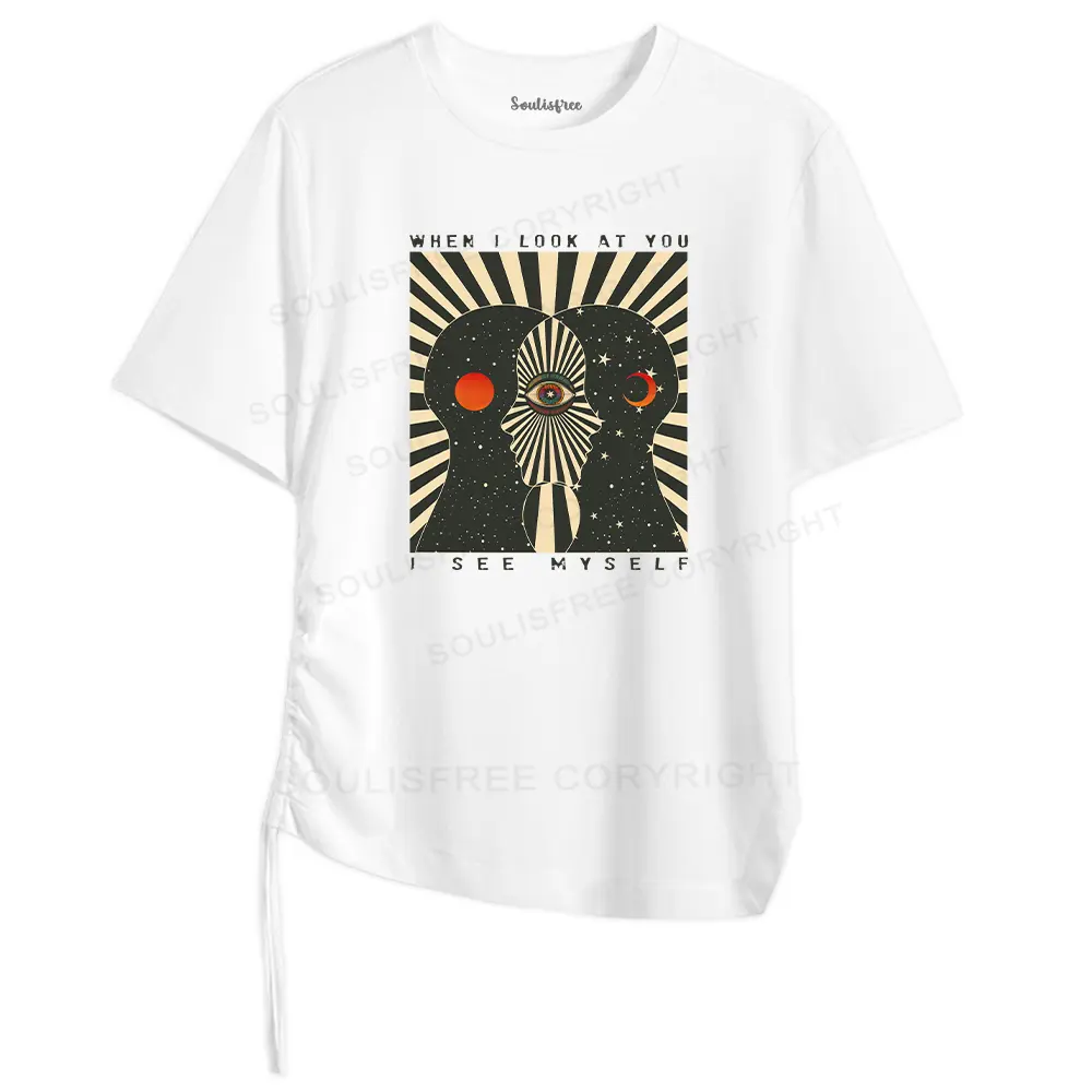 Reflections of the Soul Asymmetrical Top With Side Drawstring