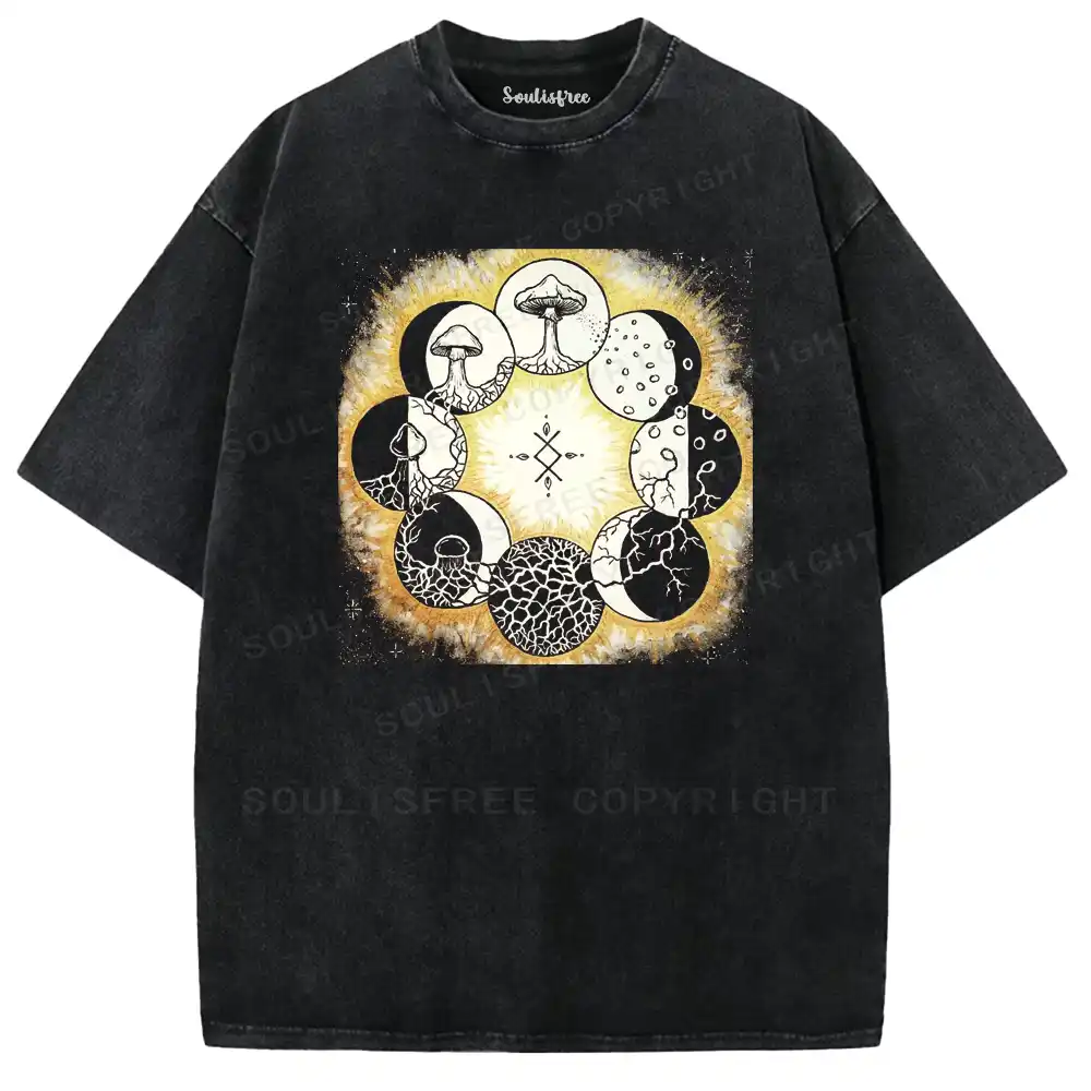 Lunar Mushroom Array Washed T-shirt