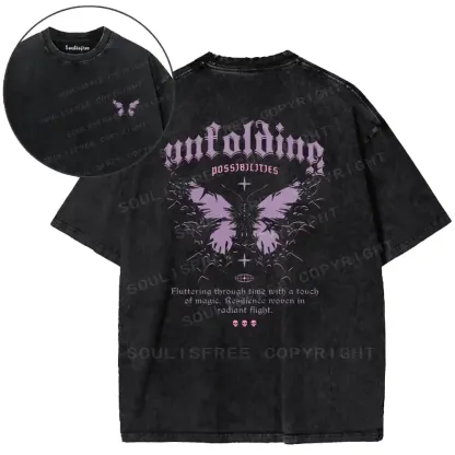 Unfolding Wings Washed T-shirt