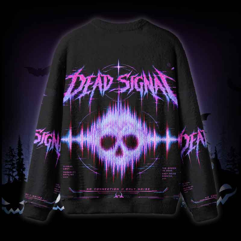 Soulisfree Dead Signal  Fuzzy Crewneck Sweater