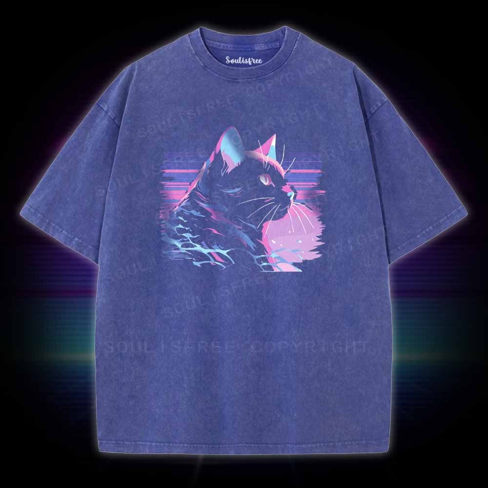 Soulisfree Electrifying Cat Energy Washed Tee