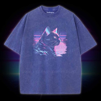 Soulisfree Electrifying Cat Energy Washed Tee