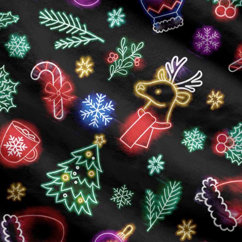 Soulisfree Neon Noel Christmas Fuzzy Cardigan Sweater