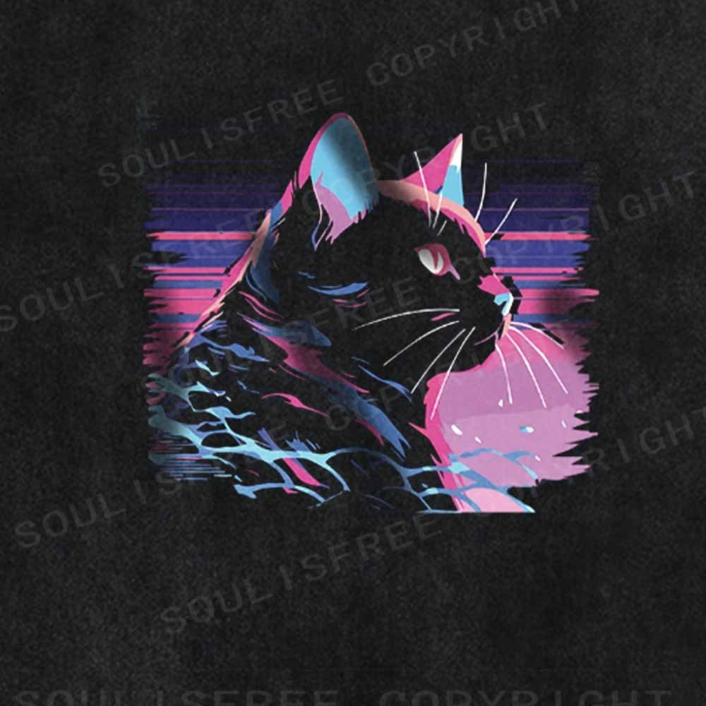 Soulisfree Electrifying Cat Energy Washed Tee