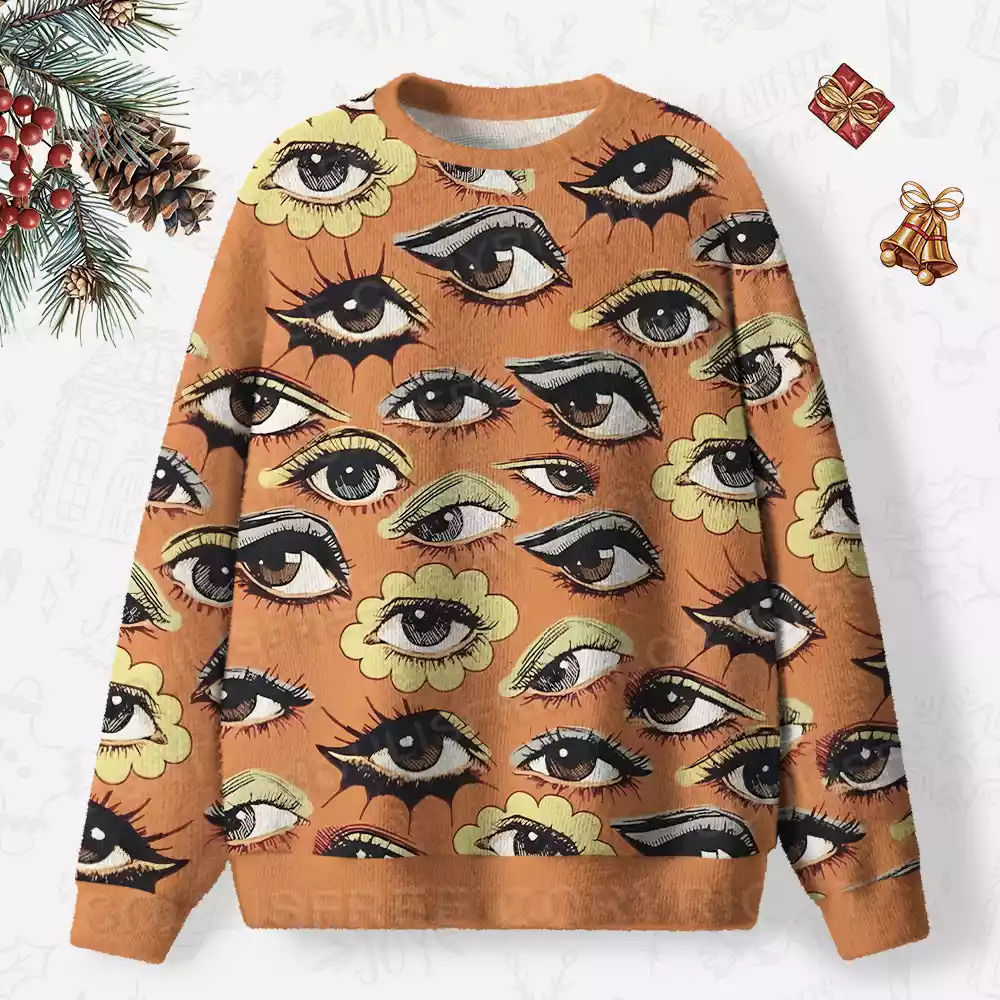 Petal Gaze Ugly Christmas Knit Sweatshirt