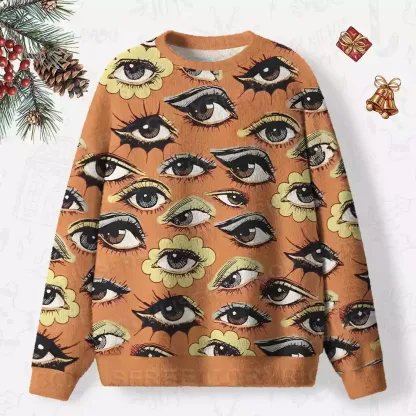 Petal Gaze Ugly Christmas Knit Sweatshirt