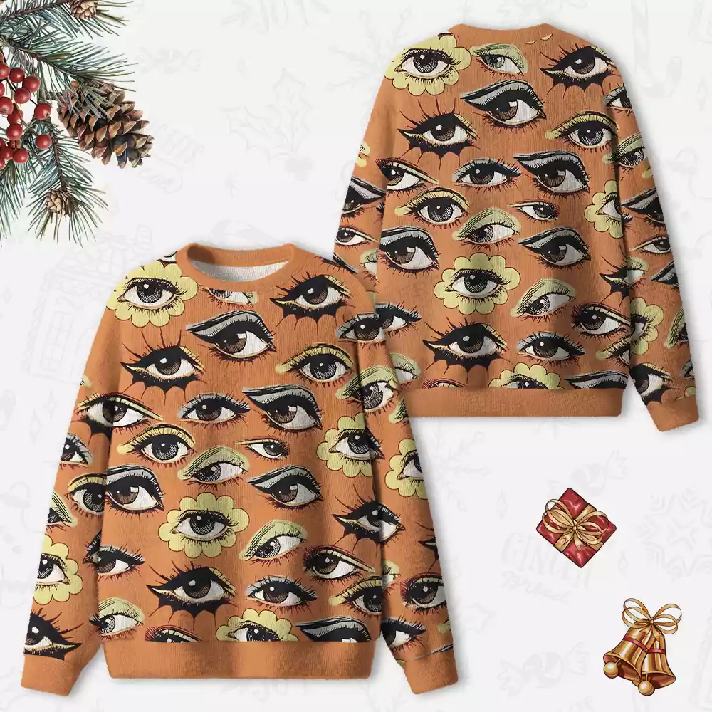 Petal Gaze Ugly Christmas Knit Sweatshirt