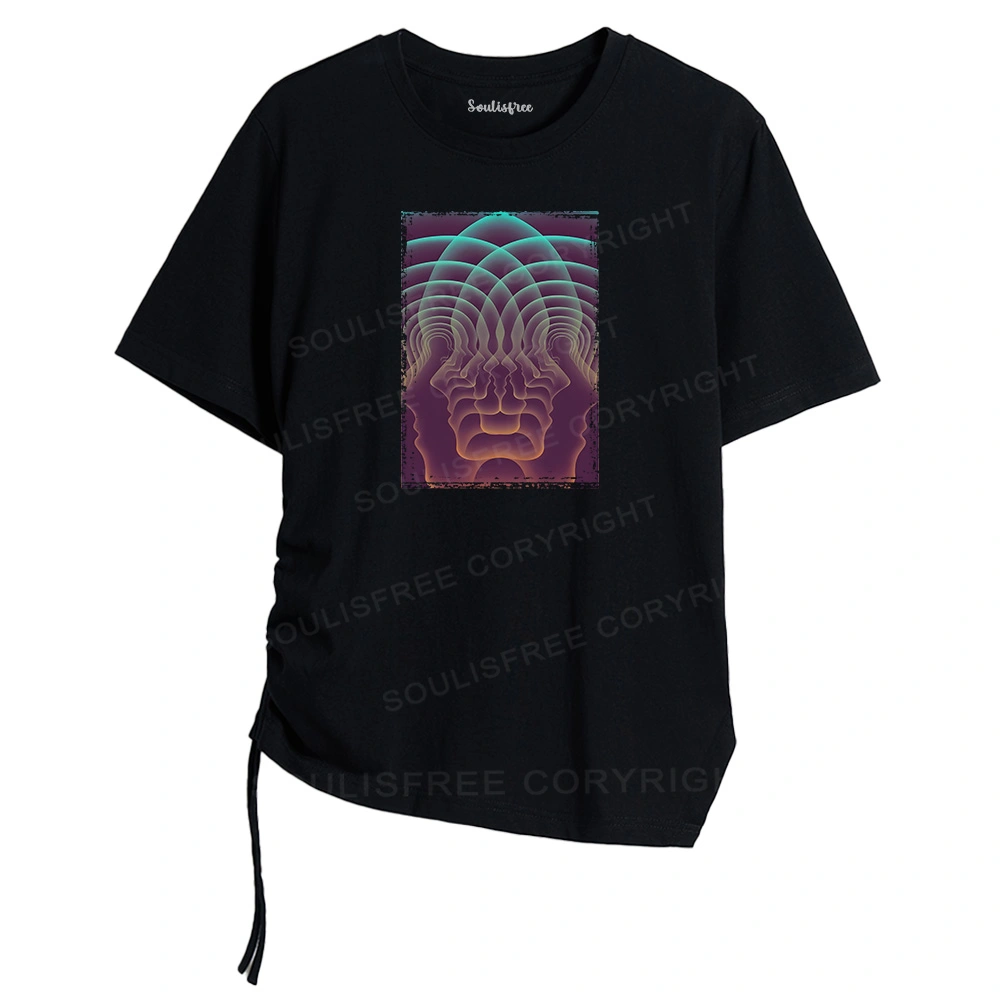 Do You Really Know Yourself Asymmetrical Top With Side Drawstring