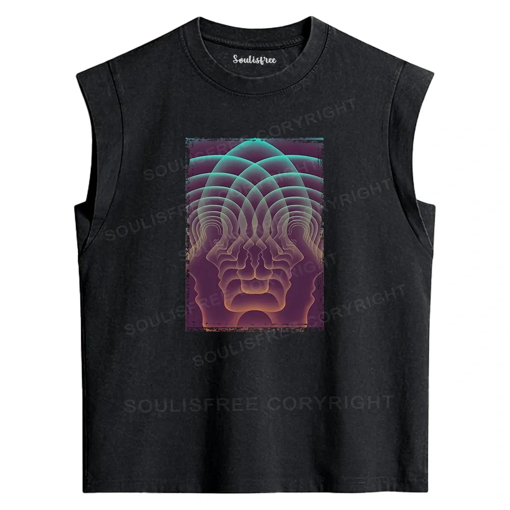 Designed Do You Really Know Yourself Washed Tank Tops