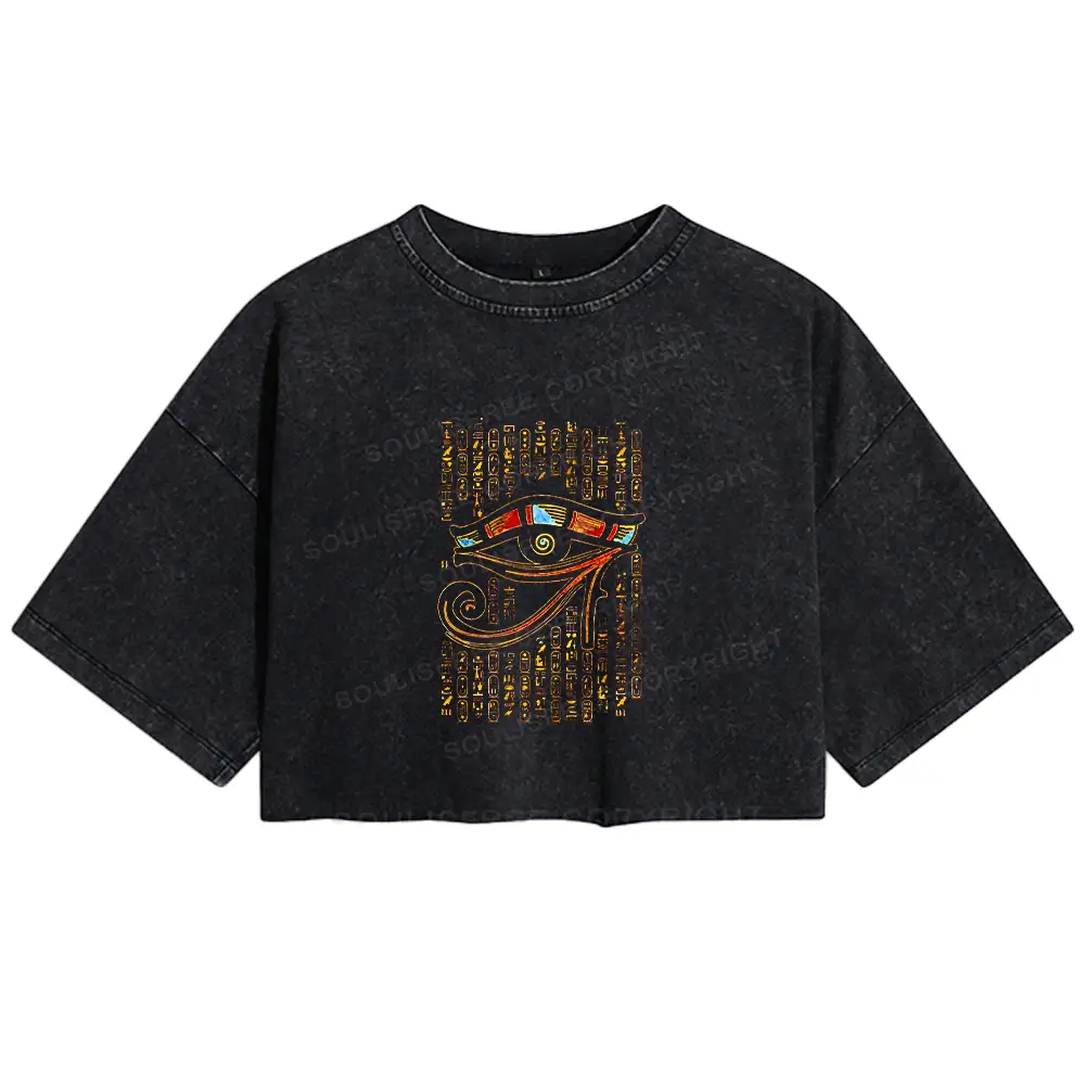 Eye Of Horus Washed Crop T-shirt
