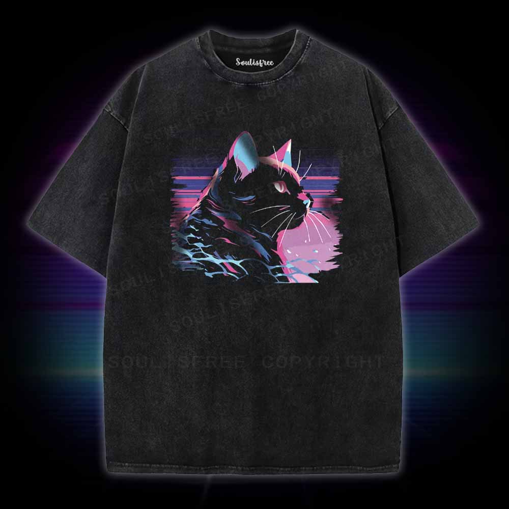 Soulisfree Electrifying Cat Energy Washed Tee