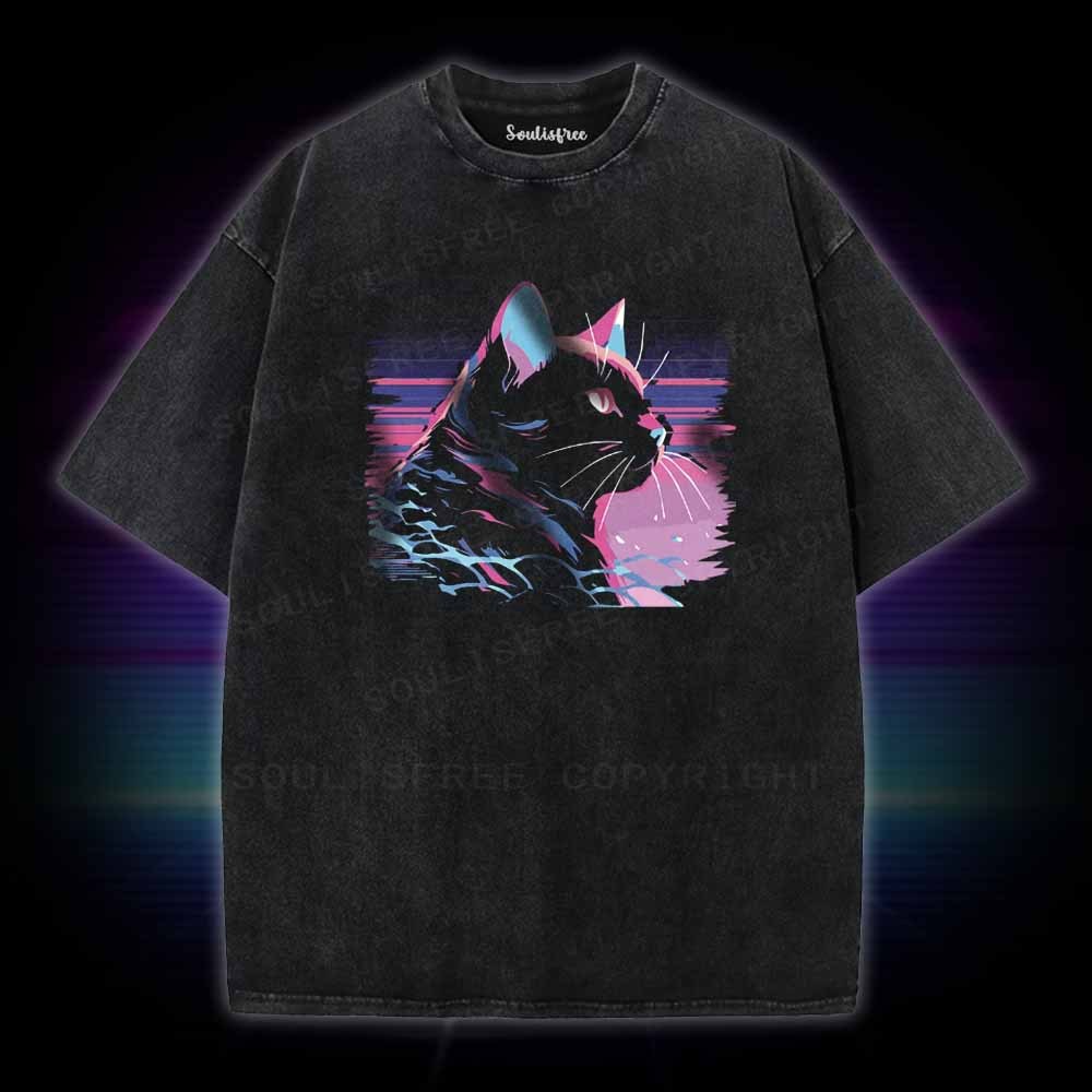Soulisfree Electrifying Cat Energy Washed Tee