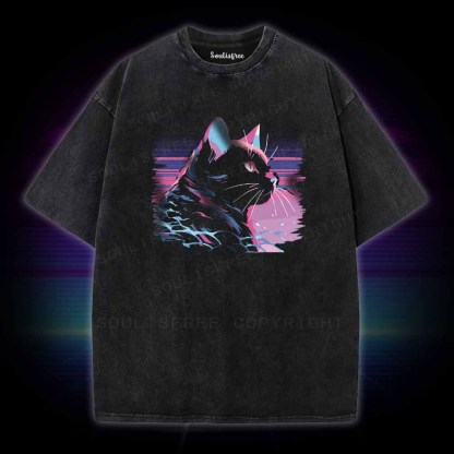Soulisfree Electrifying Cat Energy Washed Tee