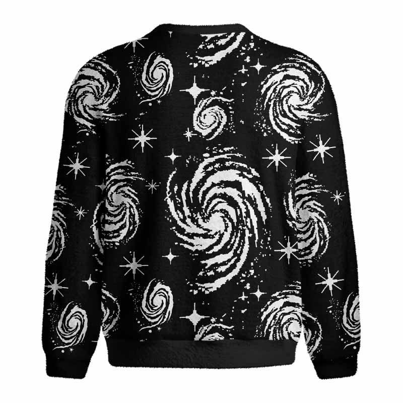 Soulisfree Galactic Swirl: A Cosmic Journey Fuzzy Crewneck Sweater