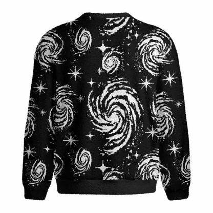 Soulisfree Galactic Swirl: A Cosmic Journey Fuzzy Crewneck Sweater