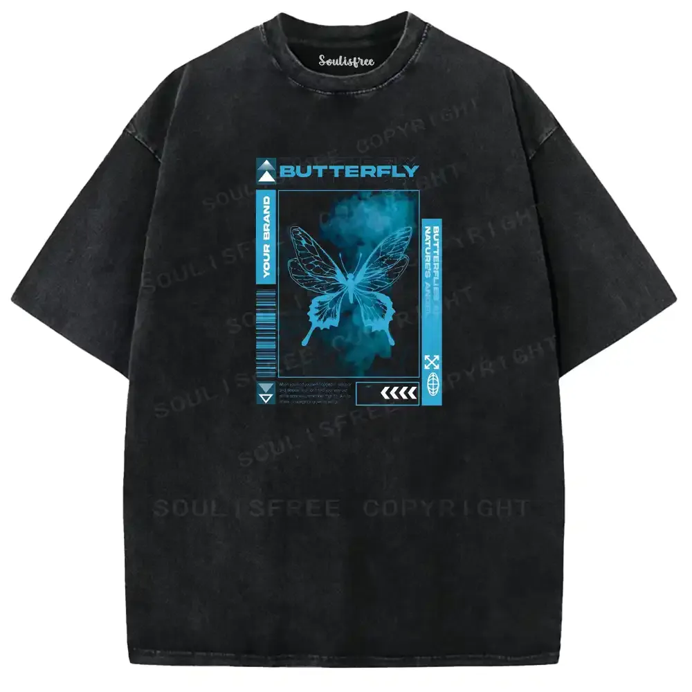 Cyber Butterfly Washed T-shirt
