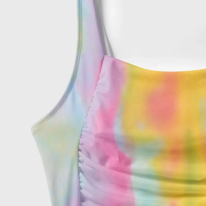 Soulisfree Dreamy Iridescent Tie Dye Galaxy One‑Piece Swimsuit