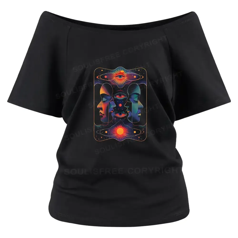 Designed Self-exploration Off Shoulder Top