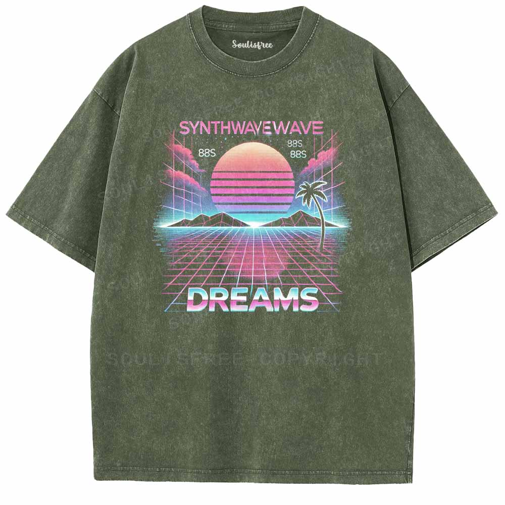 Soulisfree Retro Wave Sunset Washed Tee