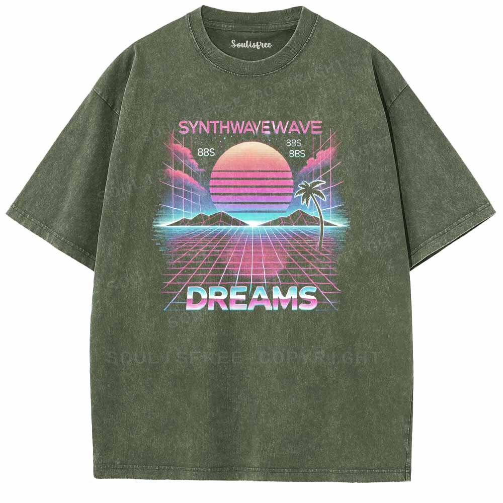 Soulisfree Retro Wave Sunset Washed Tee