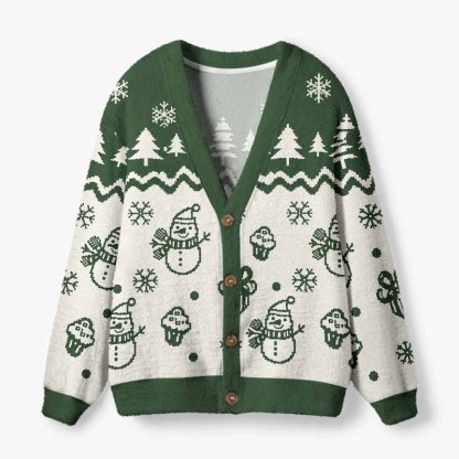 Soulisfree Snow Days, Slow Days Christmas Fuzzy Cardigan Sweater