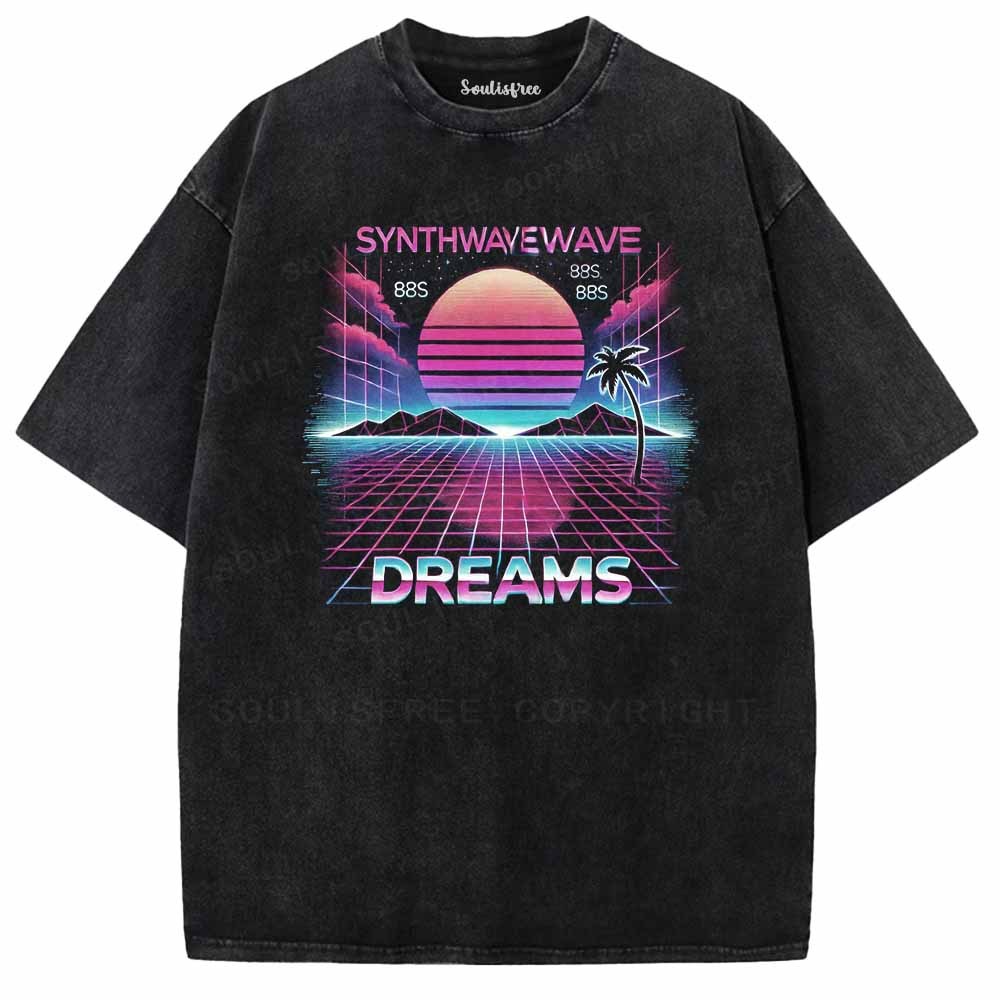 Soulisfree Retro Wave Sunset Washed Tee