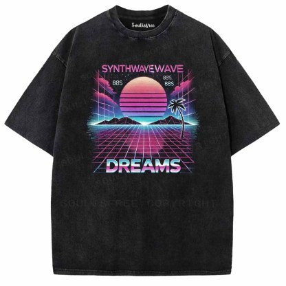 Soulisfree Retro Wave Sunset Washed Tee